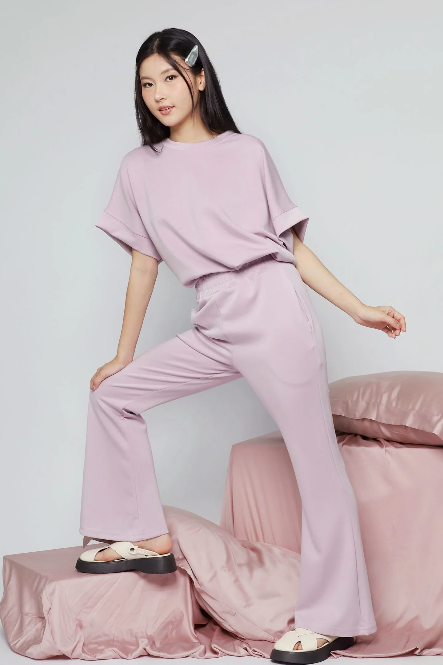 JOY – Saranghae 2 in 1 Top and Pants Set in Lilac Purple