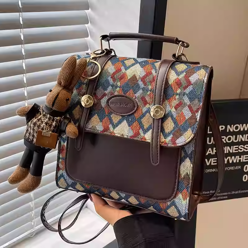 Handmade Tibetan Brocade Tote Bag – Traditional Ethnic Craft