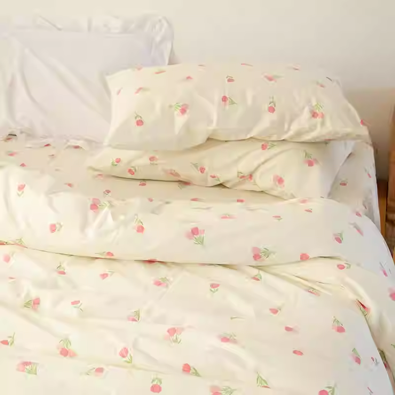 Pastel Strawberry Pillowcase – Cozy Decorative Bedding Accent